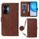 For Tecno Camon 19 Pro 5G Crossbody 3D Embossed Flip Leather Phone Case(Brown) - 1