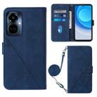 For Tecno Camon 19 Pro 5G Crossbody 3D Embossed Flip Leather Phone Case(Blue) - 1