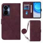 For Tecno Camon 19 Pro 5G Crossbody 3D Embossed Flip Leather Phone Case(Wine Red) - 1