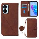 For Tecno Spark 9 Pro / Spark 9T Crossbody 3D Embossed Flip Leather Phone Case(Brown) - 1