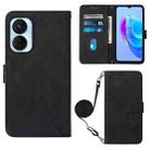 For Tecno Spark 9 Pro / Spark 9T Crossbody 3D Embossed Flip Leather Phone Case(Black) - 1