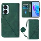 For Tecno Spark 9 Pro / Spark 9T Crossbody 3D Embossed Flip Leather Phone Case(Dark Green) - 1