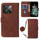 For OnePlus 10T 5G Global Crossbody 3D Embossed Flip Leather Phone Case(Brown) - 1