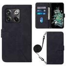 For OnePlus 10T 5G Global Crossbody 3D Embossed Flip Leather Phone Case(Black) - 1