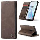 For OnePlus 8 CaseMe Multifunctional Horizontal Flip Leather Case, with Card Slot & Holder & Wallet(Coffee) - 1