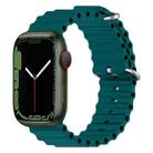 Ocean Silicone Watch Band for Apple Watch Series 8&7 41mm / SE 2&6&SE&5&4 40mm / 3&2&1 38mm (Dark Green) - 1