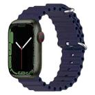 Ocean Silicone Watch Band for Apple Watch Series 8&7 41mm / SE 2&6&SE&5&4 40mm / 3&2&1 38mm (Midnight Blue) - 1