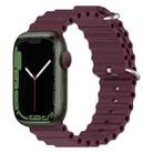 Ocean Silicone Watch Band for Apple Watch Series 8&7 41mm / SE 2&6&SE&5&4 40mm / 3&2&1 38mm (Wine Red) - 1