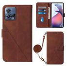 For Motorola Moto S30 Pro 5G Crossbody 3D Embossed Flip Leather Phone Case(Brown) - 1