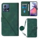 For Motorola Moto S30 Pro 5G Crossbody 3D Embossed Flip Leather Phone Case(Dark Green) - 1