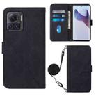 For Motorola Moto X30 Pro 5G Crossbody 3D Embossed Flip Leather Phone Case(Black) - 1