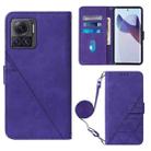 For Motorola Moto X30 Pro 5G Crossbody 3D Embossed Flip Leather Phone Case(Purple) - 1