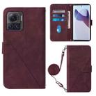 For Motorola Moto X30 Pro 5G Crossbody 3D Embossed Flip Leather Phone Case(Wine Red) - 1