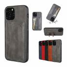 For iPhone 14 Plus PU Leather Card Slot Phone Case(Grey) - 1