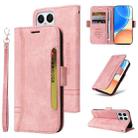 For Honor X8 BETOPNICE Dual-side Buckle Leather Phone Case(Pink) - 1