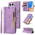 For Honor X8 BETOPNICE Dual-side Buckle Leather Phone Case(Purple) - 1