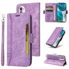 For Motorola Moto G52 / G82 BETOPNICE Dual-side Buckle Leather Phone Case(Purple) - 1