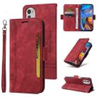 For Motorola Moto E32 BETOPNICE Dual-side Buckle Leather Phone Case(Red) - 1