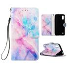 For Galaxy A01 Painted Pattern Horizontal Flip Leather Case with Holder & Card Slots & Wallet(Pink Blue Marble) - 1