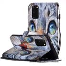 For Galaxy A51 Painted Pattern Horizontal Flip Leather Case with Holder & Card Slots & Wallet(Blue Cat) - 1