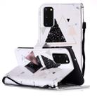 For Galaxy S20 Painted Pattern Horizontal Flip Leather Case with Holder & Card Slots & Wallet(Triangle Marble) - 1