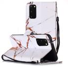 For Galaxy S20 Painted Pattern Horizontal Flip Leather Case with Holder & Card Slots & Wallet(White Gold Marble) - 1