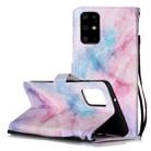 For Galaxy S20+ Painted Pattern Horizontal Flip Leather Case with Holder & Card Slots & Wallet(Pink Blue Marble) - 1