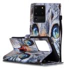 For Galaxy S20 Ultra Painted Pattern Horizontal Flip Leather Case with Holder & Card Slots & Wallet(Blue Cat) - 1