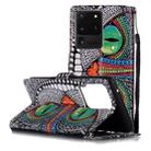 For Galaxy S20 Ultra Painted Pattern Horizontal Flip Leather Case with Holder & Card Slots & Wallet(Green Eyed Owl) - 1