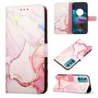 For Motorola Edge 30 PT003 Marble Pattern Flip Leather Phone Case(Rose Gold) - 1