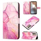 For Motorola Moto G32 PT003 Marble Pattern Flip Leather Phone Case(Pink Purple) - 1