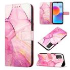 For ZTE Blade A52 PT003 Marble Pattern Flip Leather Phone Case(Pink Purple) - 1