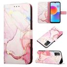 For ZTE Blade A52 PT003 Marble Pattern Flip Leather Phone Case(Rose Gold) - 1