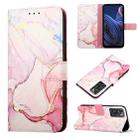 For ZTE Blade A72 PT003 Marble Pattern Flip Leather Phone Case(Rose Gold) - 1