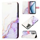 For Itel P38 / S17 / Vision3 PT003 Marble Pattern Flip Leather Phone Case(White Purple) - 1