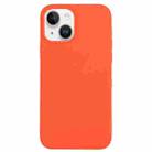 For iPhone 14 Solid Silicone Phone Case(Orange) - 1