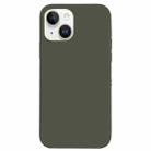 For iPhone 14 Solid Silicone Phone Case(Olive Green) - 1