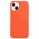 For iPhone 14 Plus Solid Silicone Phone Case(Orange) - 1