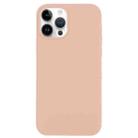 For iPhone 14 Pro Solid Silicone Phone Case(Sand Pink) - 1