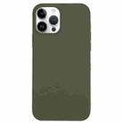 For iPhone 14 Pro Max Solid Silicone Phone Case(Olive Green) - 1