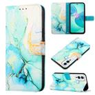 For Infinix Hot 12 Play / 12 Play NFC PT003 Marble Pattern Flip Leather Phone Case(Green) - 1