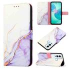 For Infinix Hot 12 Play / 12 Play NFC PT003 Marble Pattern Flip Leather Phone Case(White Purple) - 1