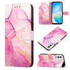 For Infinix Hot 12i X665 PT003 Marble Pattern Flip Leather Phone Case(Pink Purple Gold) - 1