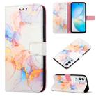 For Infinix Hot 12i X665 PT003 Marble Pattern Flip Leather Phone Case(Marble White) - 1