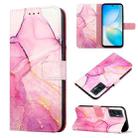 For Infinix Hot 12 X6817 PT003 Marble Pattern Flip Leather Phone Case(Pink Purple Gold) - 1