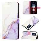 For Infinix Note 12 Pro 5G PT003 Marble Pattern Flip Leather Phone Case(White Purple) - 1