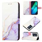 For Infinix Note 12 G96 PT003 Marble Pattern Flip Leather Phone Case(White Purple) - 1