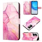 For Tecno Camon 19 PT003 Marble Pattern Flip Leather Phone Case(Pink Purple Gold) - 1