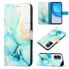 For Tecno Camon 19 Neo PT003 Marble Pattern Flip Leather Phone Case(Green) - 1