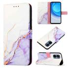 For Tecno Camon 19 Neo PT003 Marble Pattern Flip Leather Phone Case(White Purple) - 1